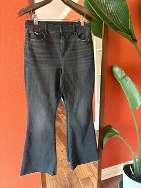 American Eagle Outfitters Light Black Curvy Super High-Rise Flare Jeans 10 Short